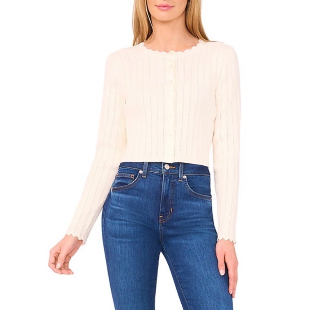 Ted Baker Bolero Pointelle Cardigan  Light Cream